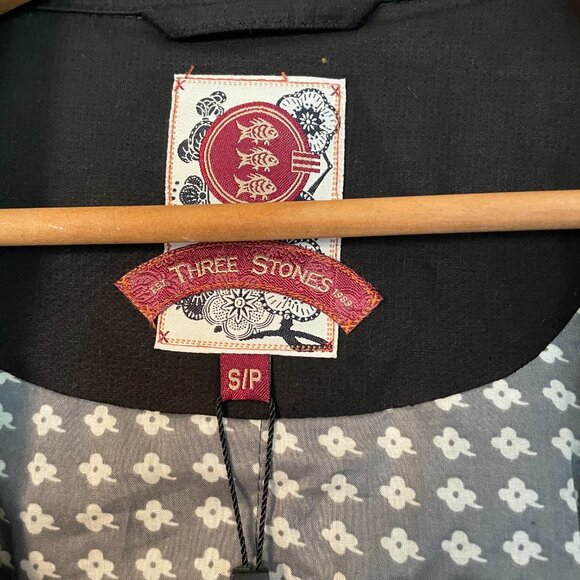 Womens 3 Three Stones Coat Jacket Black Size Small Easy Love Brand New - Picture 2 of 14